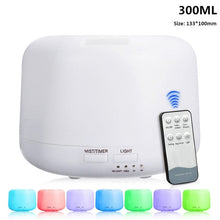Load image into Gallery viewer, 300ML to 500ML Cool Mist Air Humidifier and Essential Oil Ultrasonic Diffuser with LED Lamp and Remote
