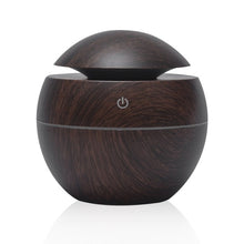 Load image into Gallery viewer, Mini USB Ultrasonic Essential Oil Diffuser, Air Humidifier, Wood Grain, 7 LED Light, For Home Aromatherapy