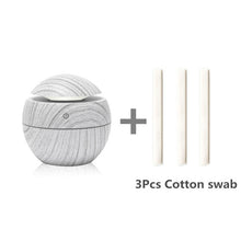 Load image into Gallery viewer, Mini USB Ultrasonic Essential Oil Diffuser, Air Humidifier, Wood Grain, 7 LED Light, For Home Aromatherapy