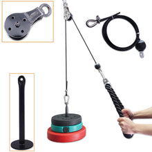 Load image into Gallery viewer, Fitness Pulley Cable System Home Gym - DIY Loading Pin Lifting - Triceps Rope Machine Workout - Adjustable Length
