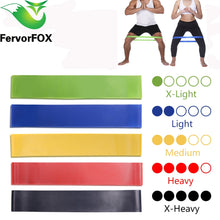 Load image into Gallery viewer, 5 Colors Yoga Resistance Rubber Bands 0.35mm-1.1mm
