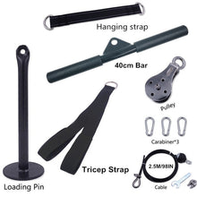 Load image into Gallery viewer, Fitness Pulley Cable System Home Gym - DIY Loading Pin Lifting - Triceps Rope Machine Workout - Adjustable Length
