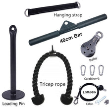 Load image into Gallery viewer, Fitness Pulley Cable System Home Gym - DIY Loading Pin Lifting - Triceps Rope Machine Workout - Adjustable Length
