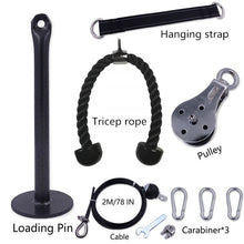 Load image into Gallery viewer, Fitness Pulley Cable System Home Gym - DIY Loading Pin Lifting - Triceps Rope Machine Workout - Adjustable Length
