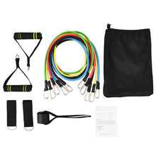 Load image into Gallery viewer, 17Pcs/Set Latex Loop Tube Resistance Bands with Gym Door Anchor, Ankle Straps and Bag
