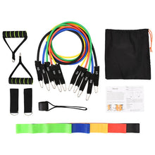 Load image into Gallery viewer, 17Pcs/Set Latex Loop Tube Resistance Bands with Gym Door Anchor, Ankle Straps and Bag
